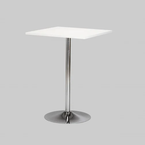 Statafel TROMPET 80×80 Wit / Chroom - Afbeelding 2