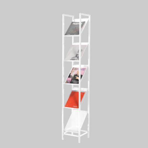 Brochurestandaard MAG wit 5 schappen