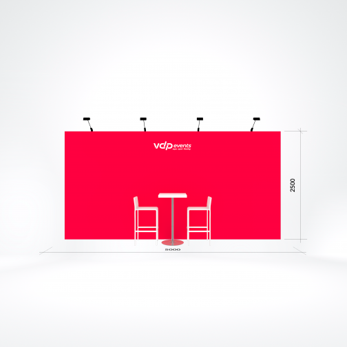 15m2 stand - 500x250cm peesdoek/cloth