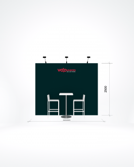 9m2 stand – 300x250cm print op plaat
