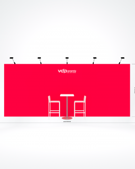 18m2 stand – 600x250cm peesdoek/cloth