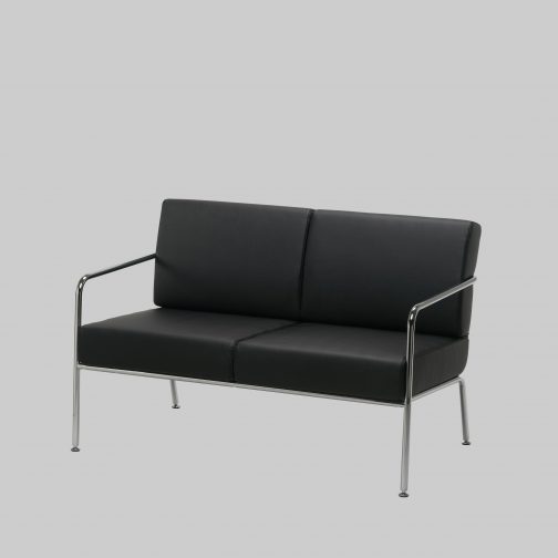 Bank BILLY 2 Zwart / Chroom