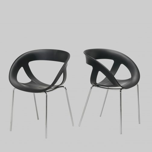 STOEL MOMEA ZWART / CHROOM