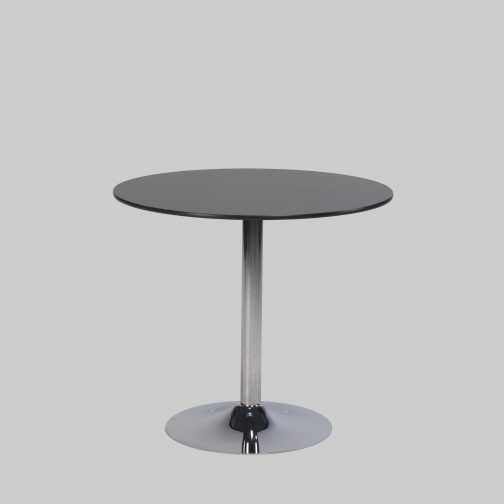 ZITTAFEL TROMPET Ø80 trespa Zwart / Chroom