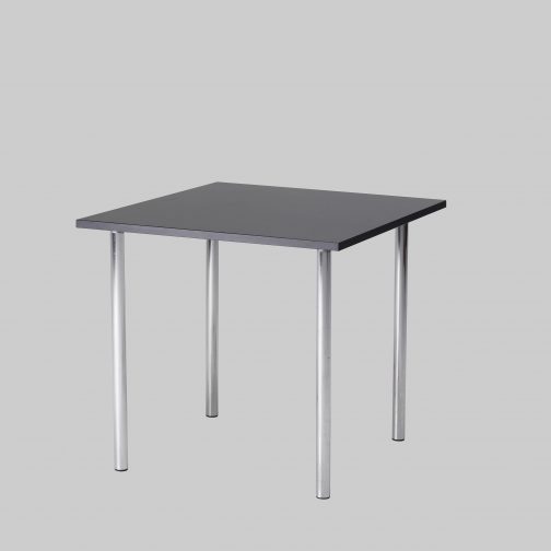 Zittafel TWISTER 80×80 Zwart / Chroom