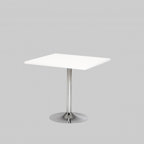 Zittafel TROMPET 80×80 Wit / Chroom