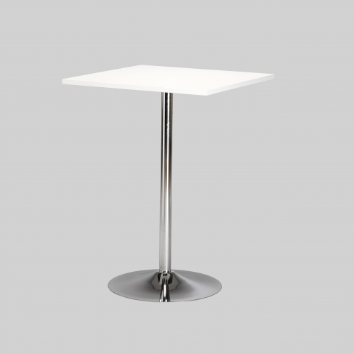 Statafel TROMPET 80×80 Wit / Chroom