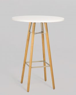 Statafel LIU Ø80 Wit / Eiken