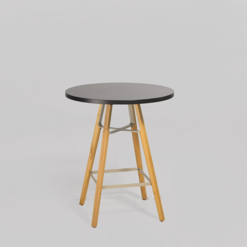 Zittafel LIU Ø65 Zwart / Eiken