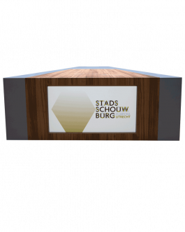 Debate table wood-grey – 7 persons, 100/210/215 cm