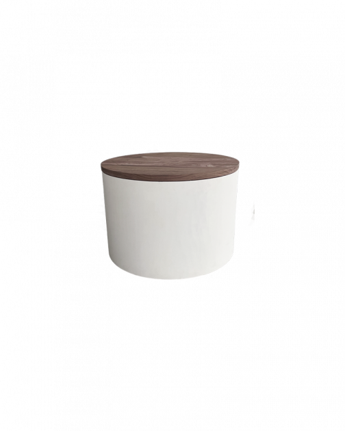 Salontafel rond walnoot-wit, dxbxh: 60x60x45