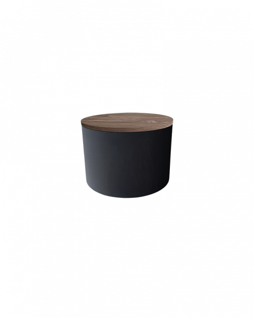 Salontafel rond walnoot-zwart, dxbxh: 60x60x45