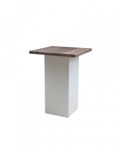 Walnuts statafel wit & walnotenhout dxbxh: 80x80x110 cm