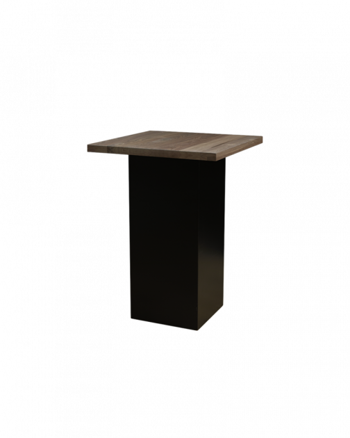 Walnuts statafel zwart & walnotenhout dxbxh: 110x80x80