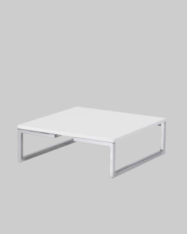 Salontafel MIRROR 55×55 Wit / Chroom