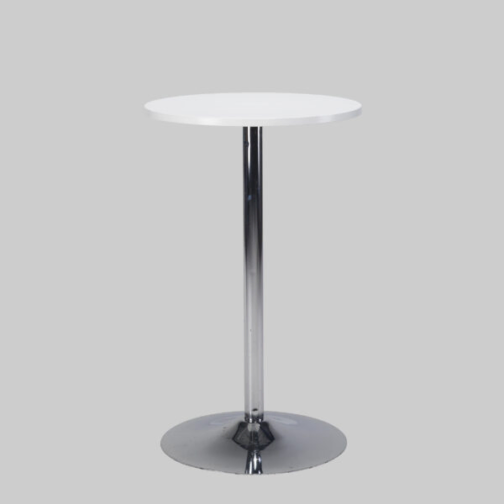 Statafel TROMPET Ø80 Wit / Chroom