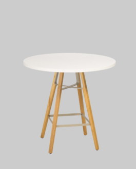 Zittafel LIU Ø80 Wit / Eiken